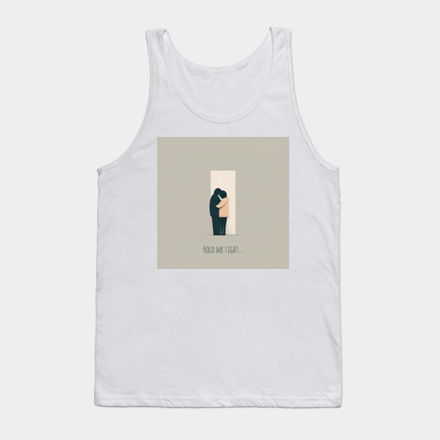 [AI Art] Hold me tight, Minimal Art Style Tank Top by Sissely